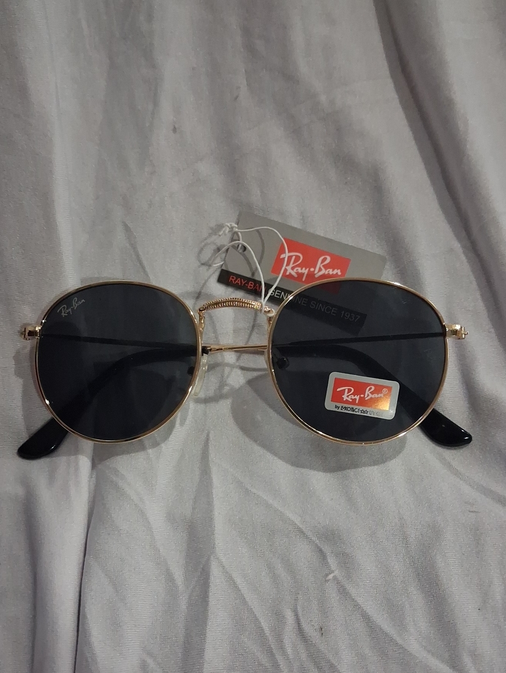 NWT Ray-Ban RB3447 Gold Round Metal Sunglasses Unisex